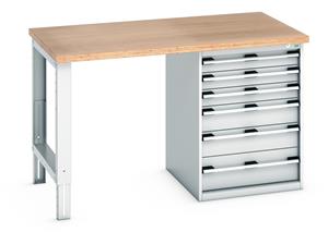 940mm High Benches Bott Bench 1500x900x940mm with MPX Top and 6 Drawer Cabinet